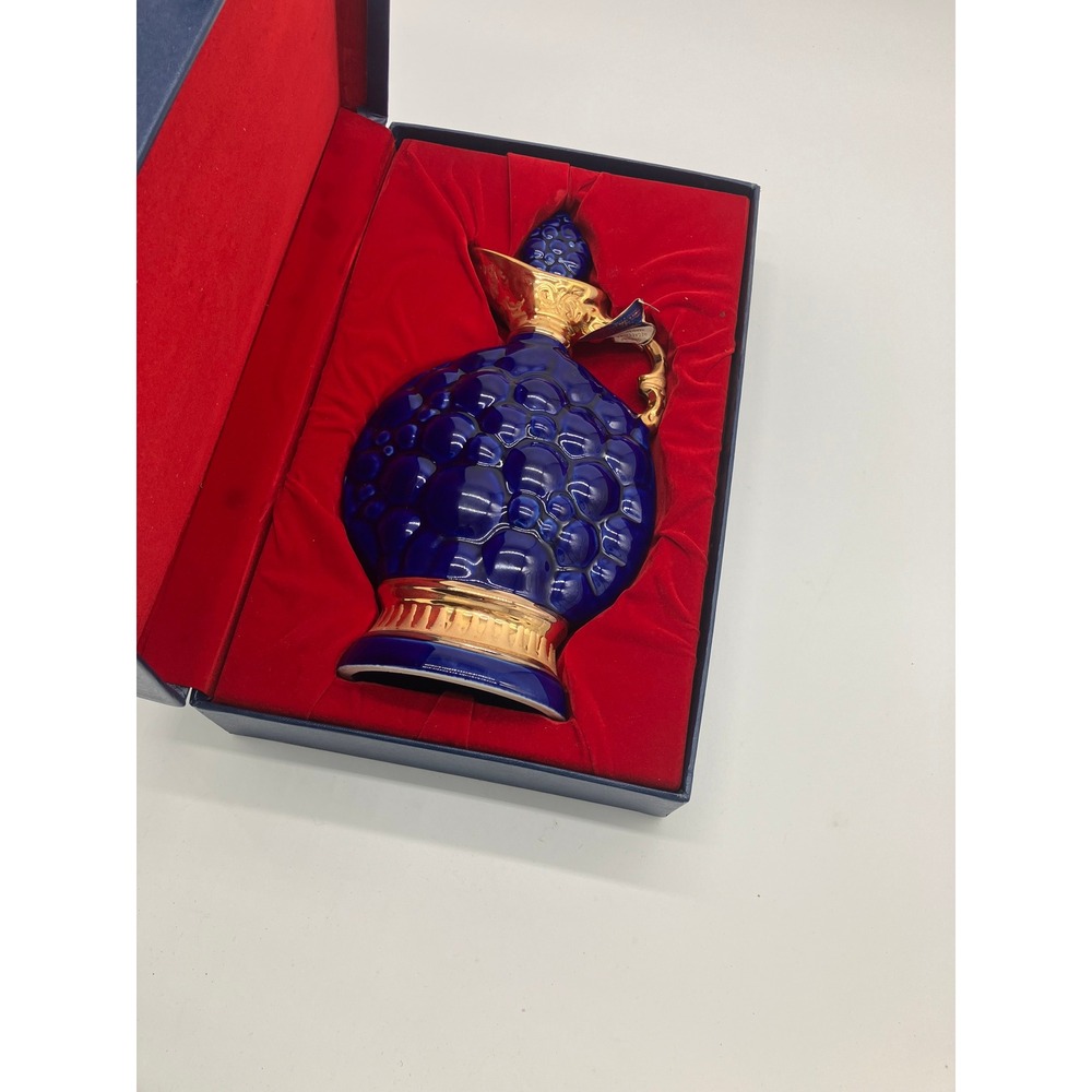 Vintage Jim Beam 175 Month Cobalt Blue Regal China Decanter Gold Trim with Box